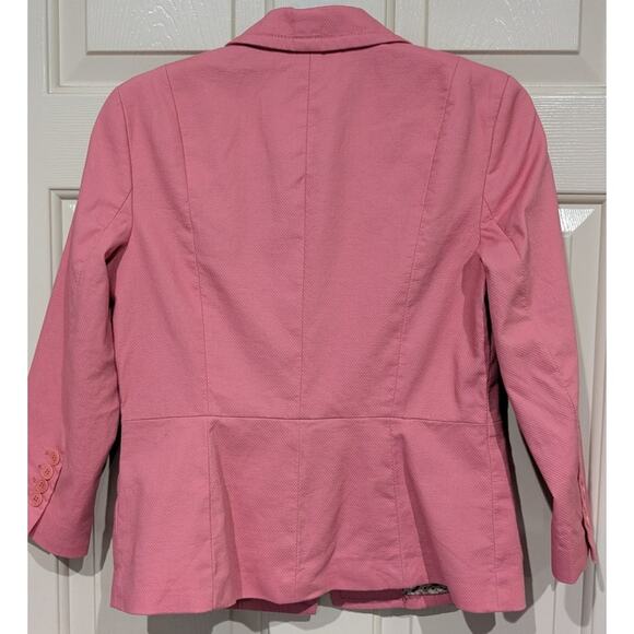 Talbots Pink 3/4 Sleeve Blazer Single Button Floral Size 6 - Picture 3 of 5